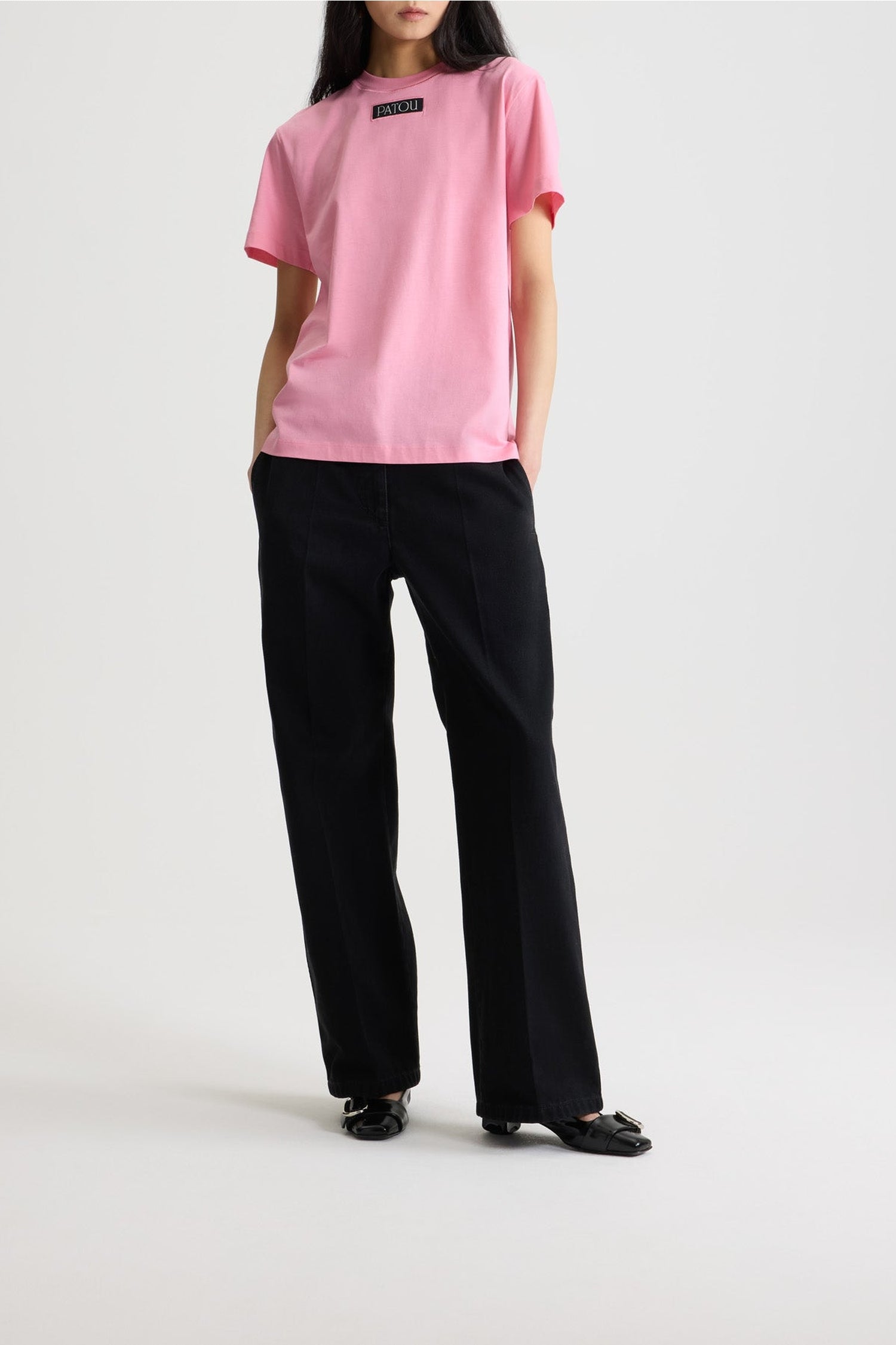 T-shirt à col rond Patou en coton - Rose Perle