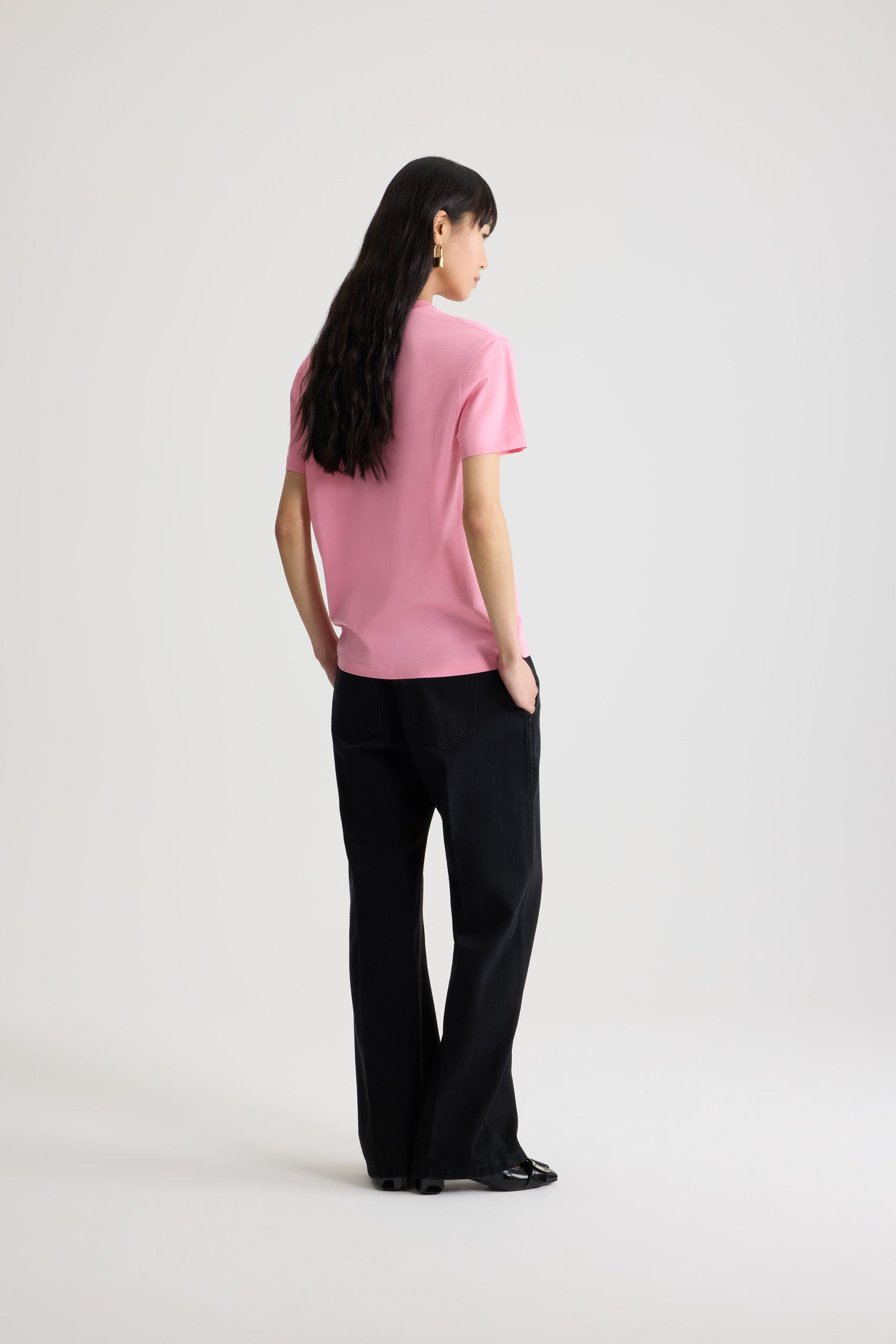 Pink Pearl / T-shirt avec étiquette Patou en coton bio