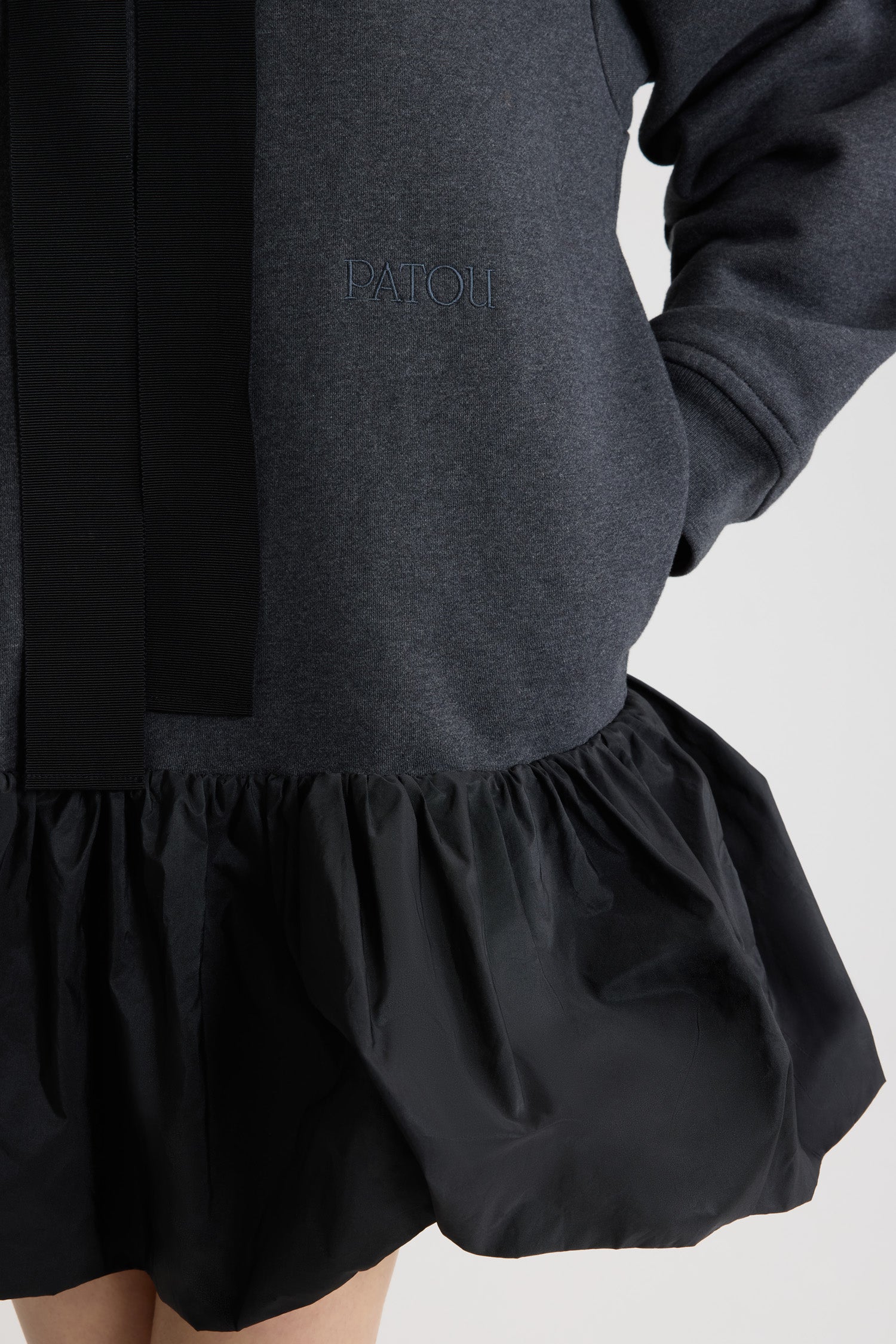 Cotton ruffled hem sweatshirt dress - Mercury