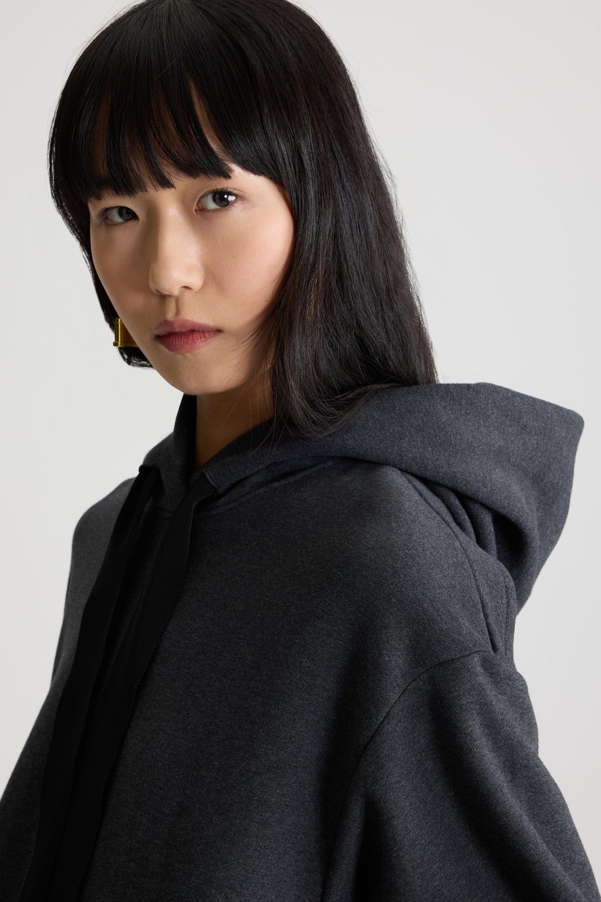 Mercury / Robe sweatshirt à ourlet volanté en coton bio et faille