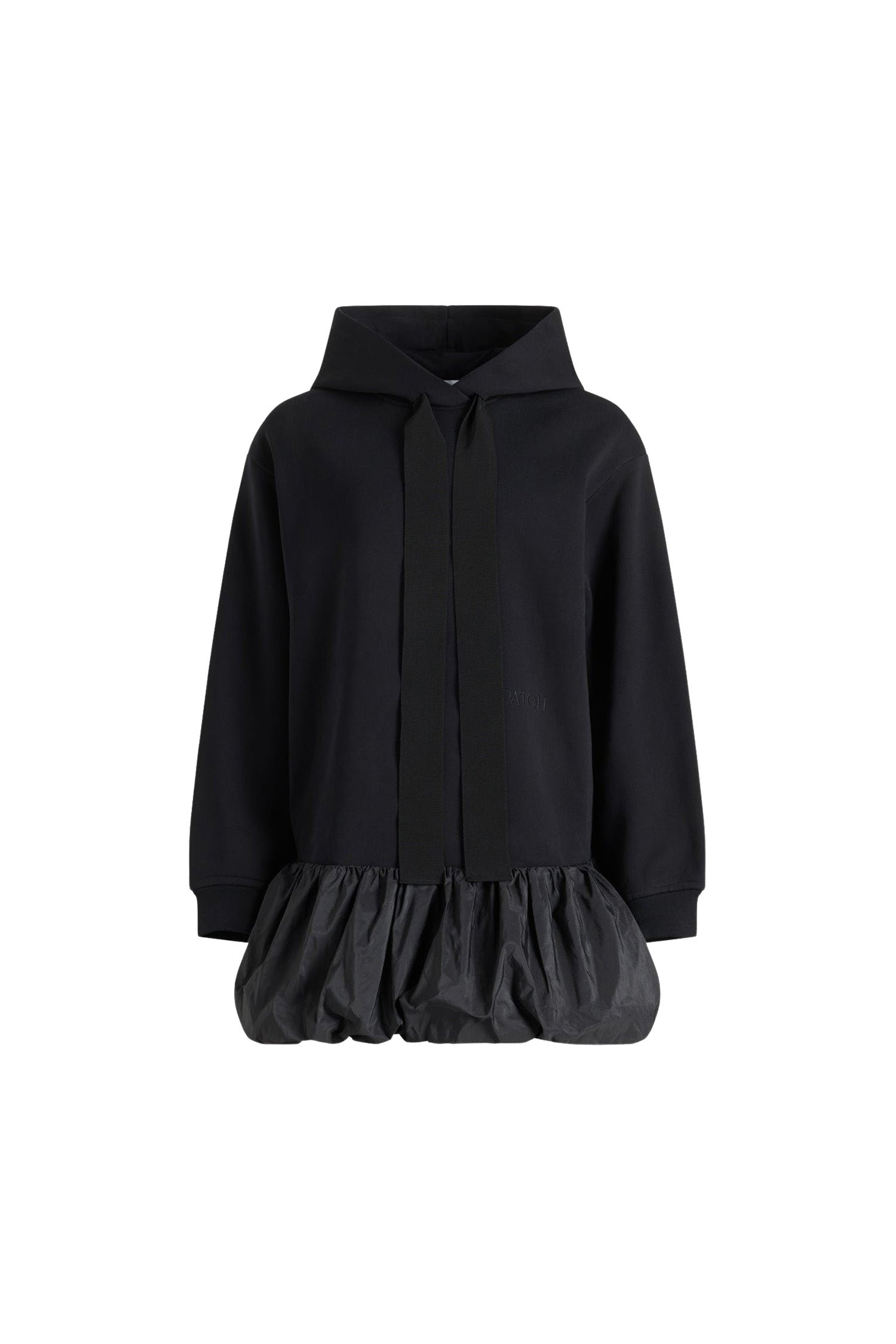 Cotton ruffled hem sweatshirt dress - Black