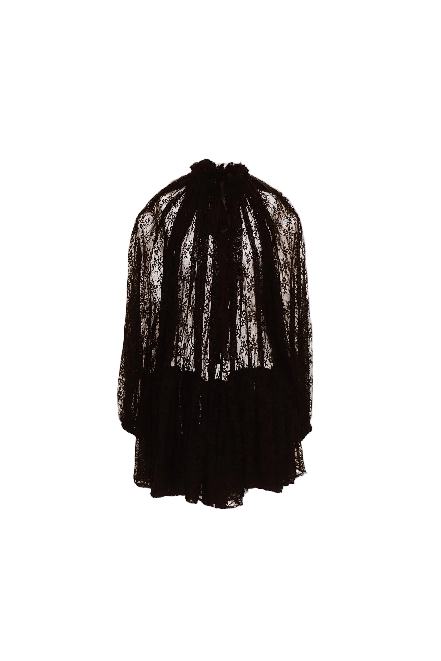 Black / Robe courte iconique à coulisse en jersey dentelle