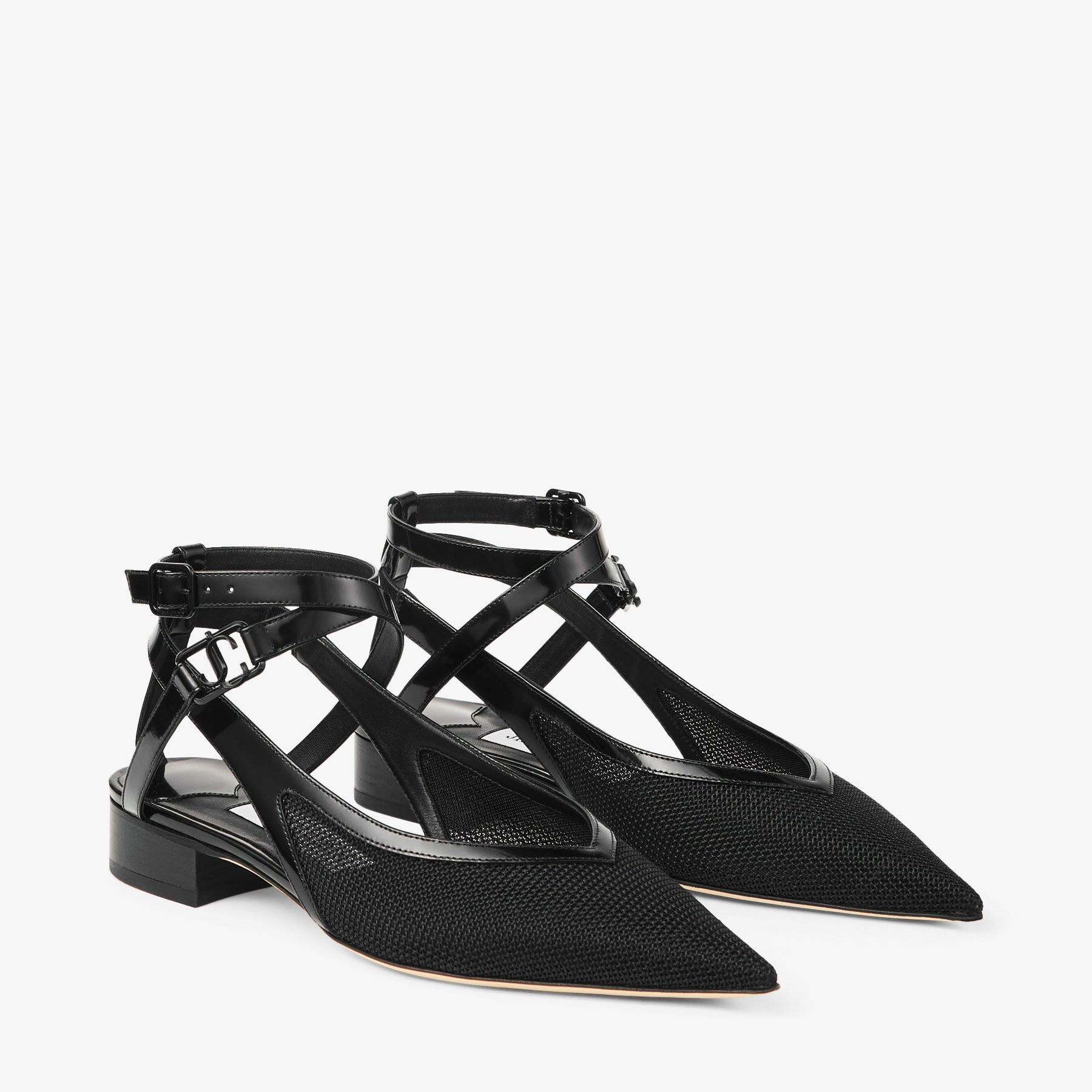 Slingbacks Jemima plates 25 résille - Black Intense