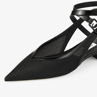 Slingbacks Jemima plates 25 résille - Black Intense