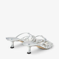 Mules Jemma 50 en cuir argenté - Silver