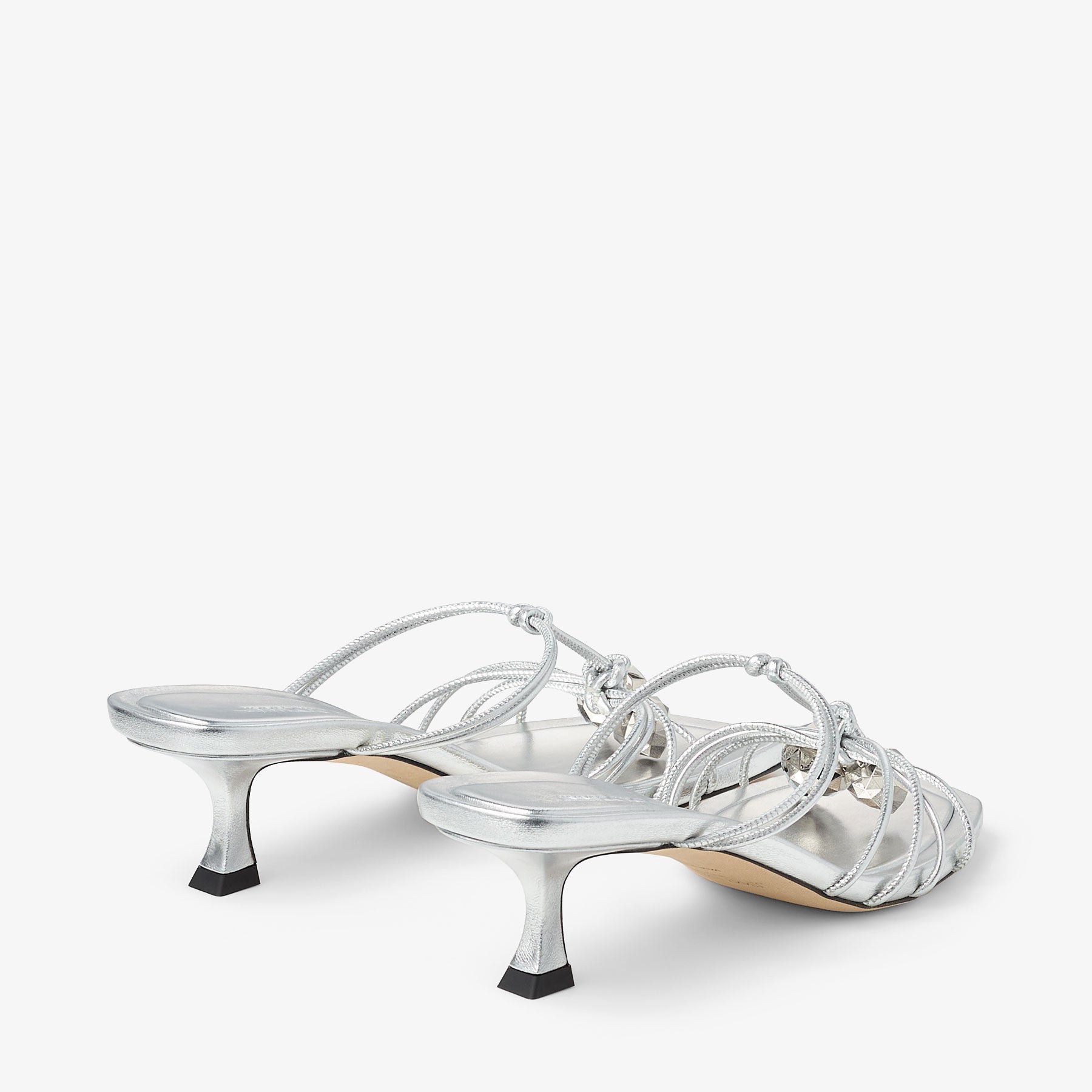 Mules Jemma 50 en cuir argenté - Silver