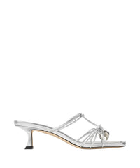 Mules Jemma 50 en cuir argenté - Silver
