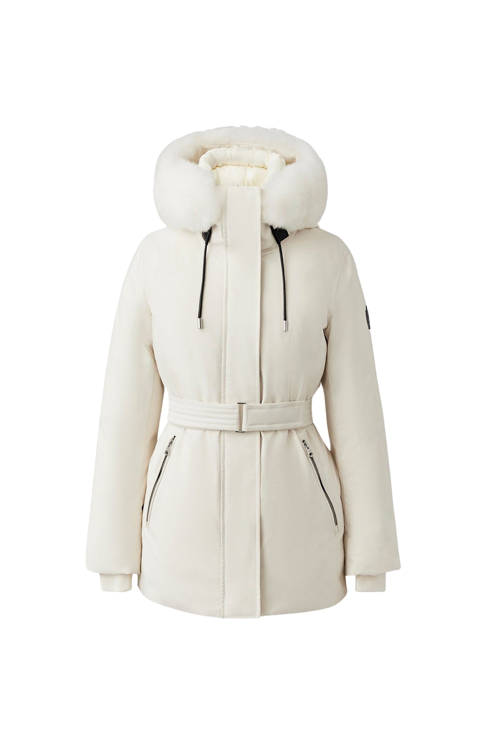Parka courte Jeni à capuche fourrée - Cream