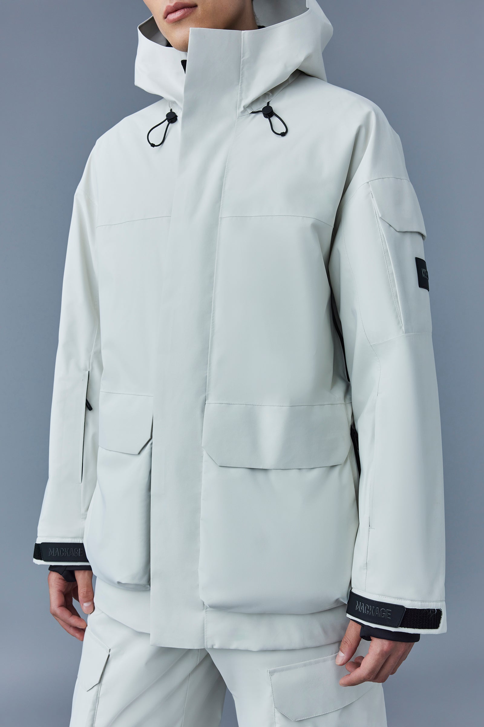 Jerome short hooded parka - Porcelain Grey