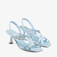 Sandales Jess 65 en cuir verni - Ice Blue