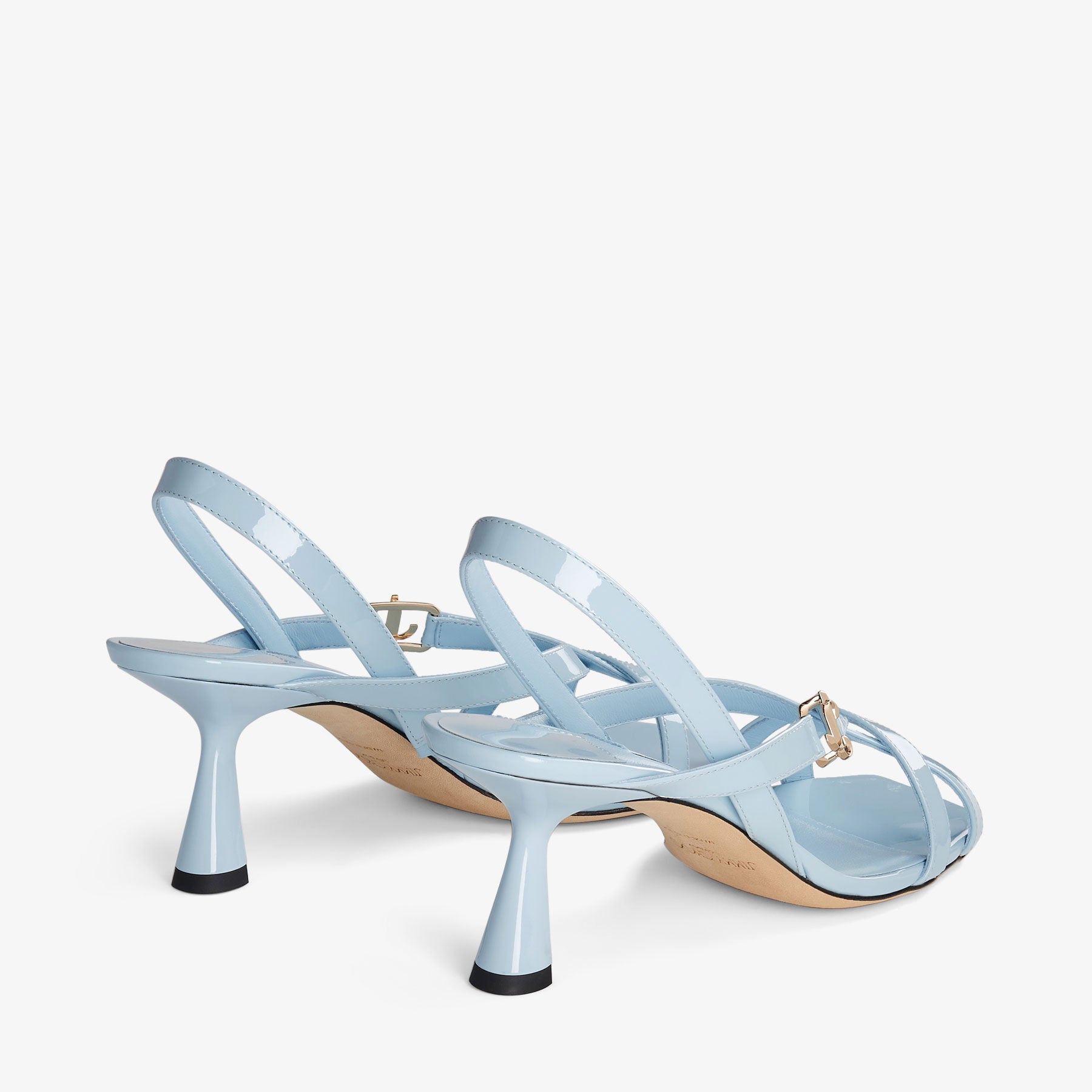 Sandales Jess 65 en cuir verni - Ice Blue