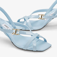 Sandales Jess 65 en cuir verni - Ice Blue