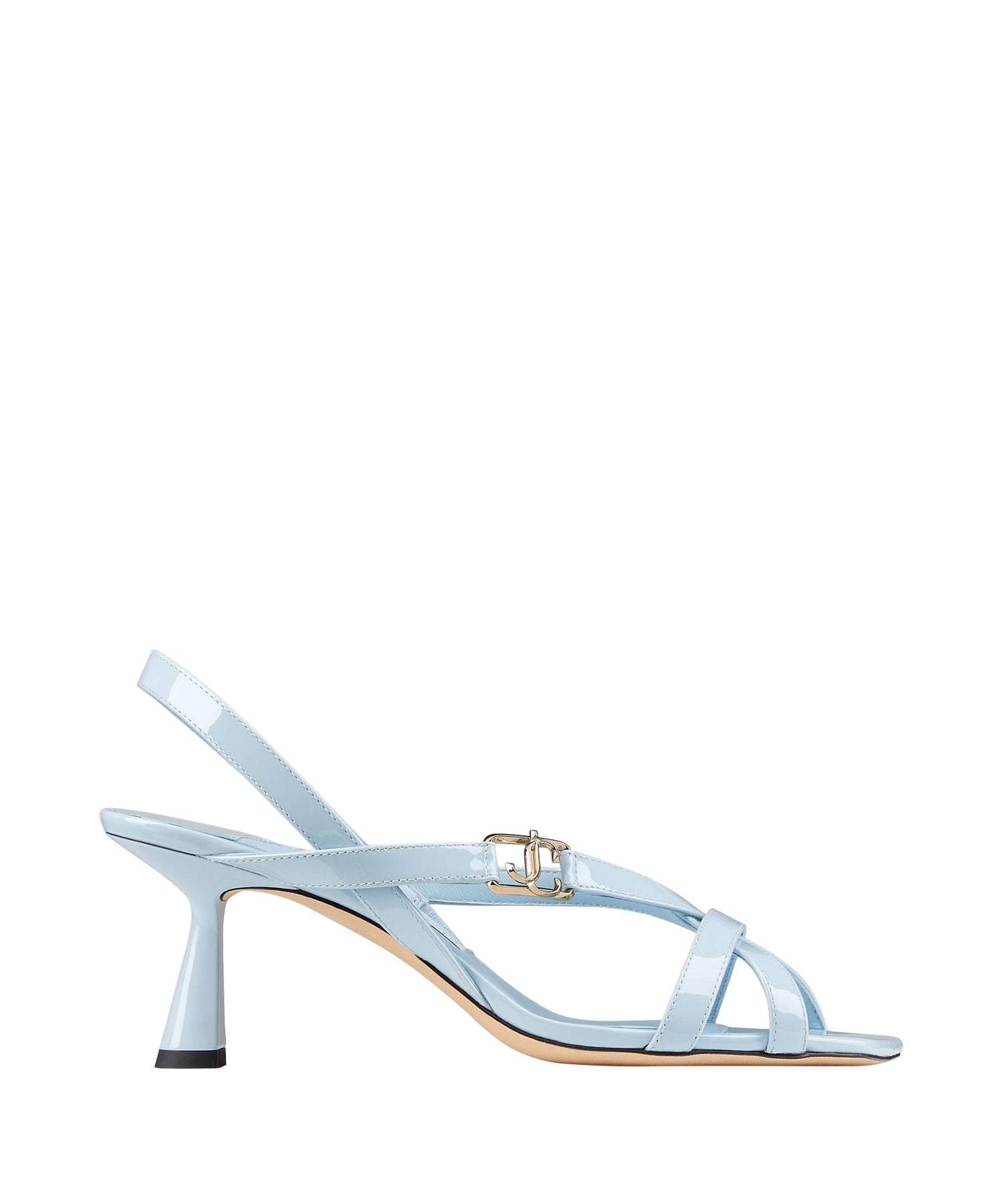 Sandales Jess 65 en cuir verni - Ice Blue