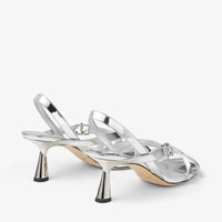 Sandales Jess 65 en cuir effet métal liquide - Silver