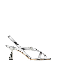 Sandales Jess 65 en cuir effet métal liquide - Silver