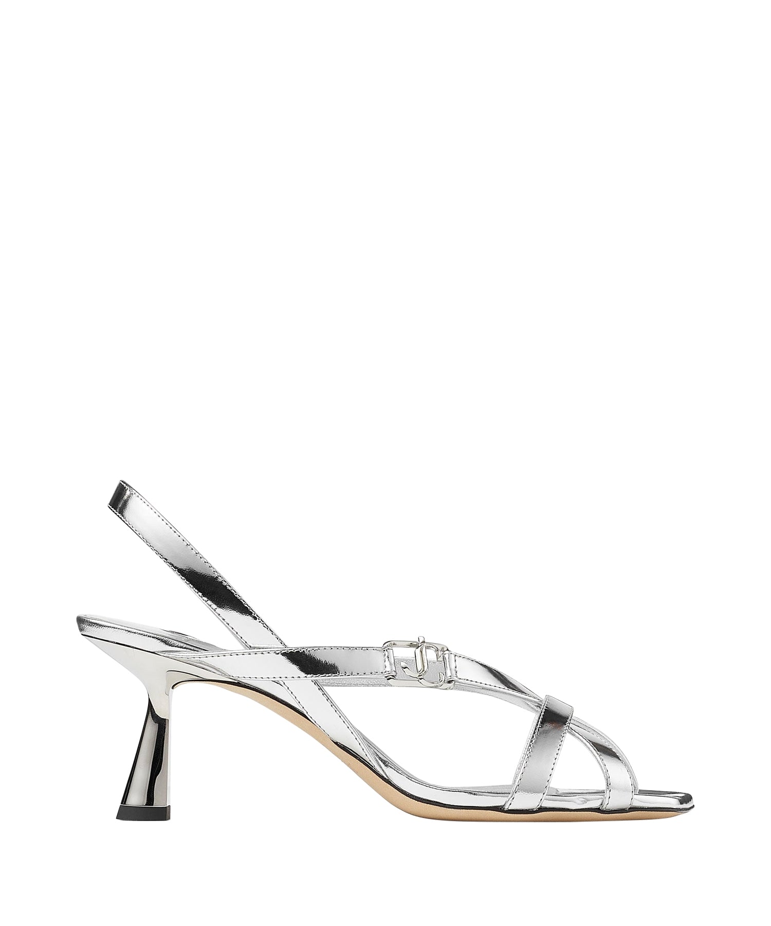 Sandales Jess 65 en cuir effet métal liquide - Silver