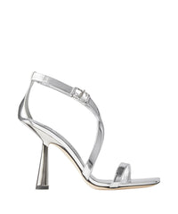 Sandales Jessica 100 en cuir métallisé - Silver