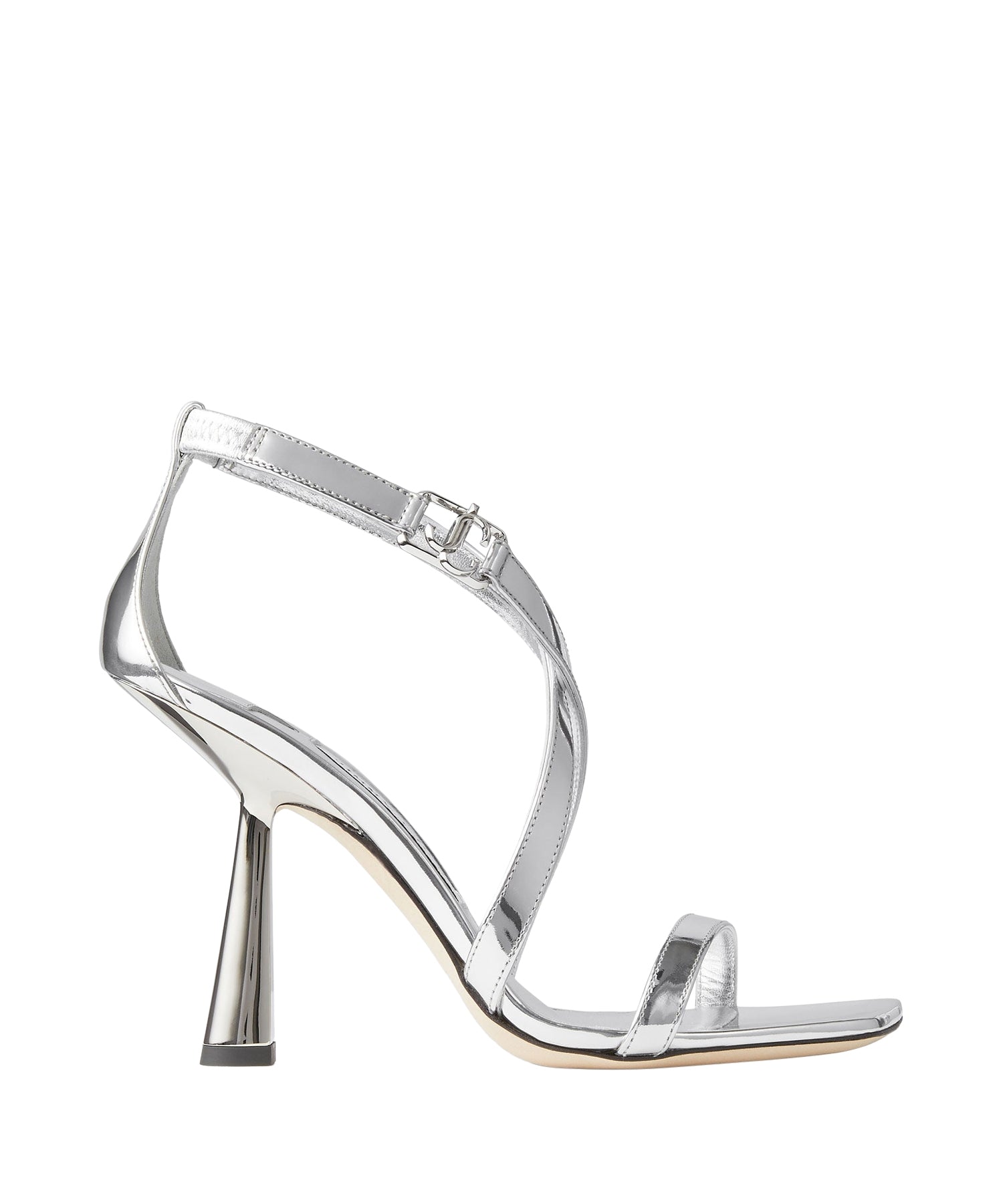 Sandales Jessica 100 en cuir métallisé - Silver