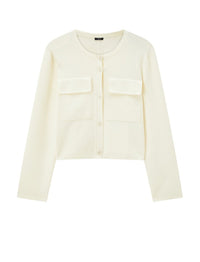 Ivory Cardigan Maille - Ivory