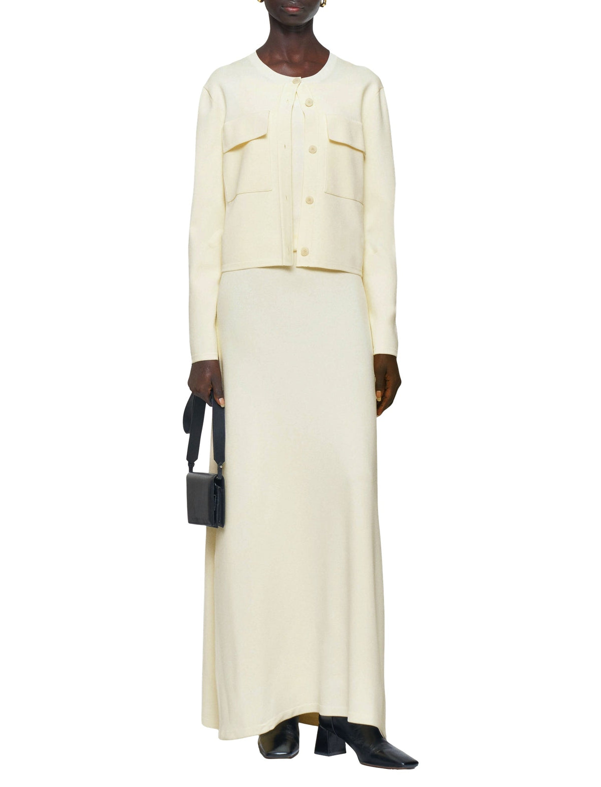 Ivory Cardigan Maille - Ivory