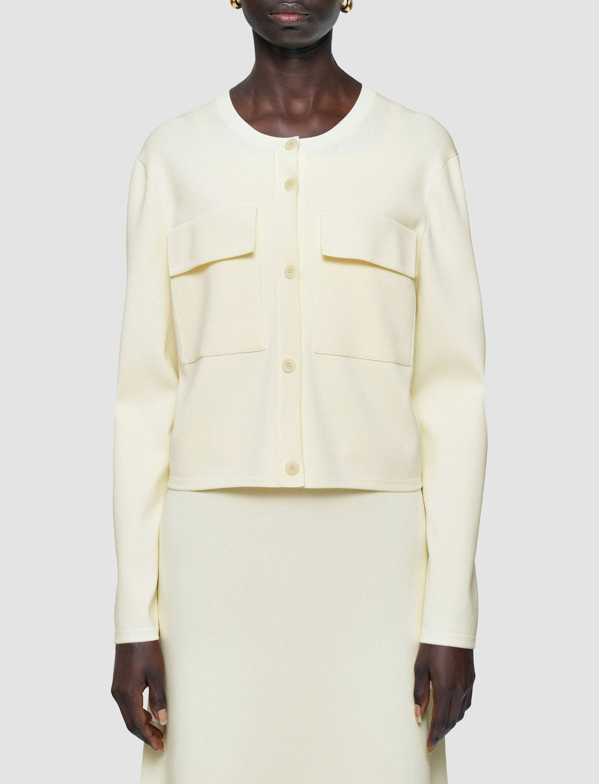 Ivory Cardigan Maille - Ivory