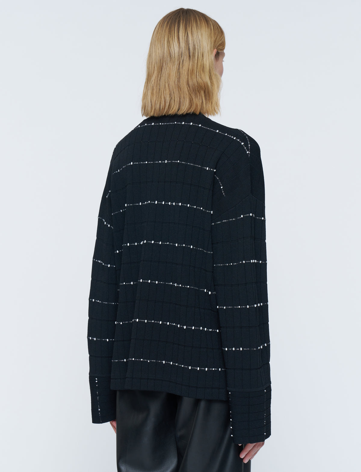 Black & Ivory Cardigan Maille - Black & Ivory