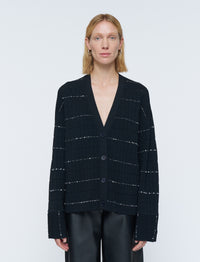 Black & Ivory Cardigan Maille - Black & Ivory