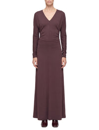 Long V-neck dress - Maraschino
