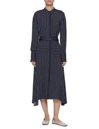 Robe midi Orlana imprimée en soie - Black & Affogato