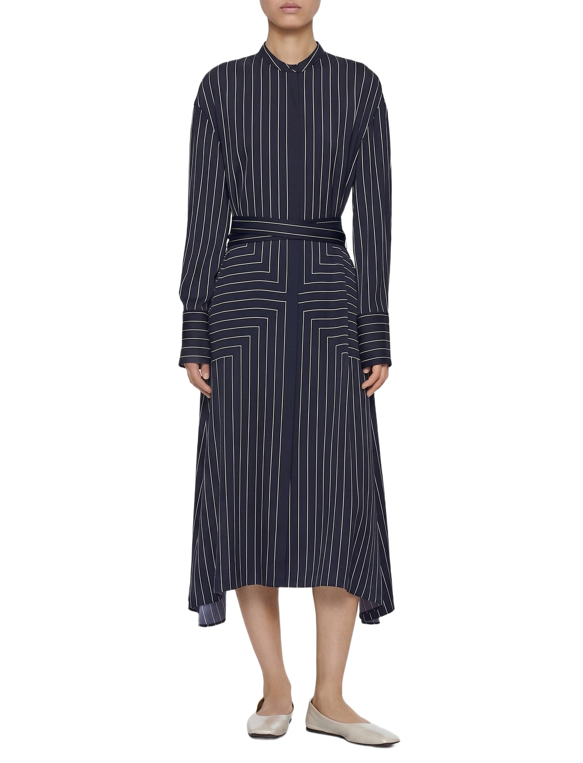Robe midi Orlana imprimée en soie - Black & Affogato