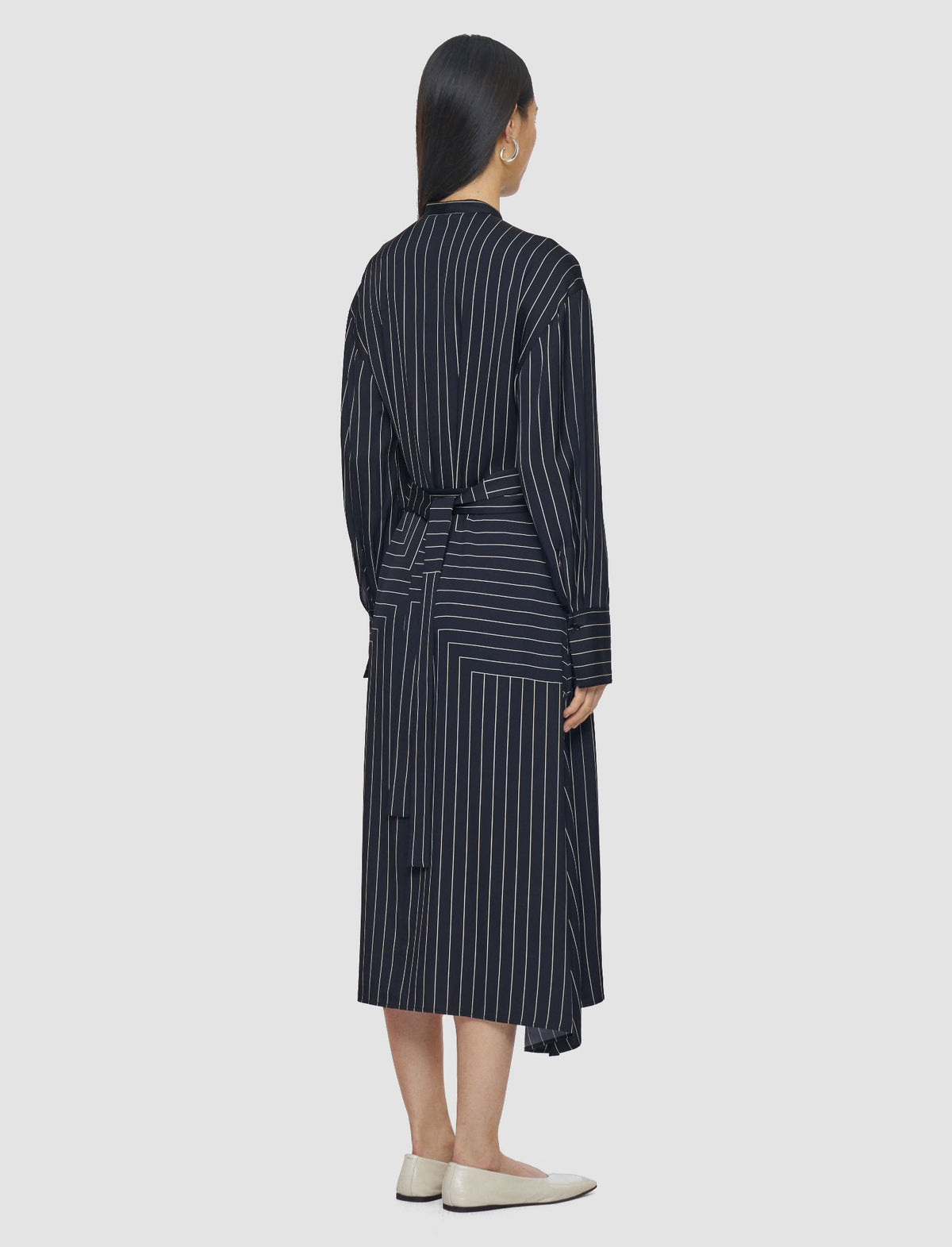 Robe midi Orlana imprimée en soie - Black & Affogato