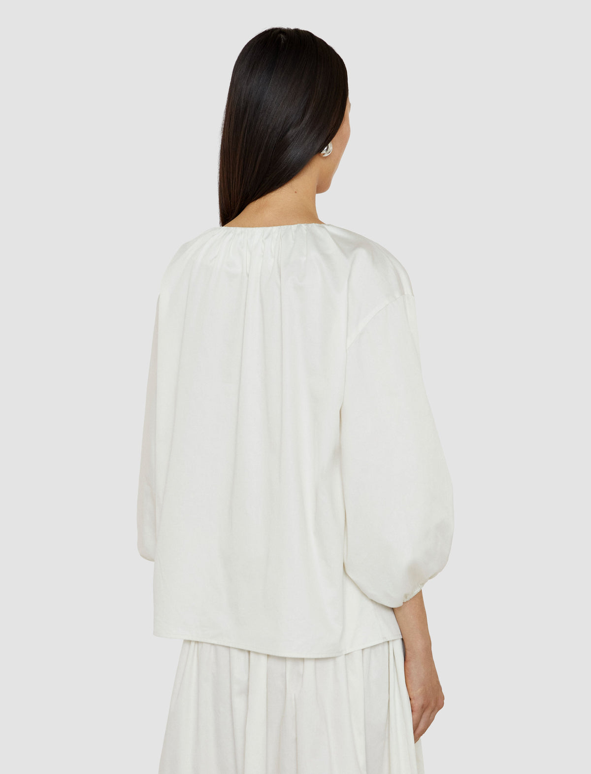 75€_Blouse Godin en coton - Ivory