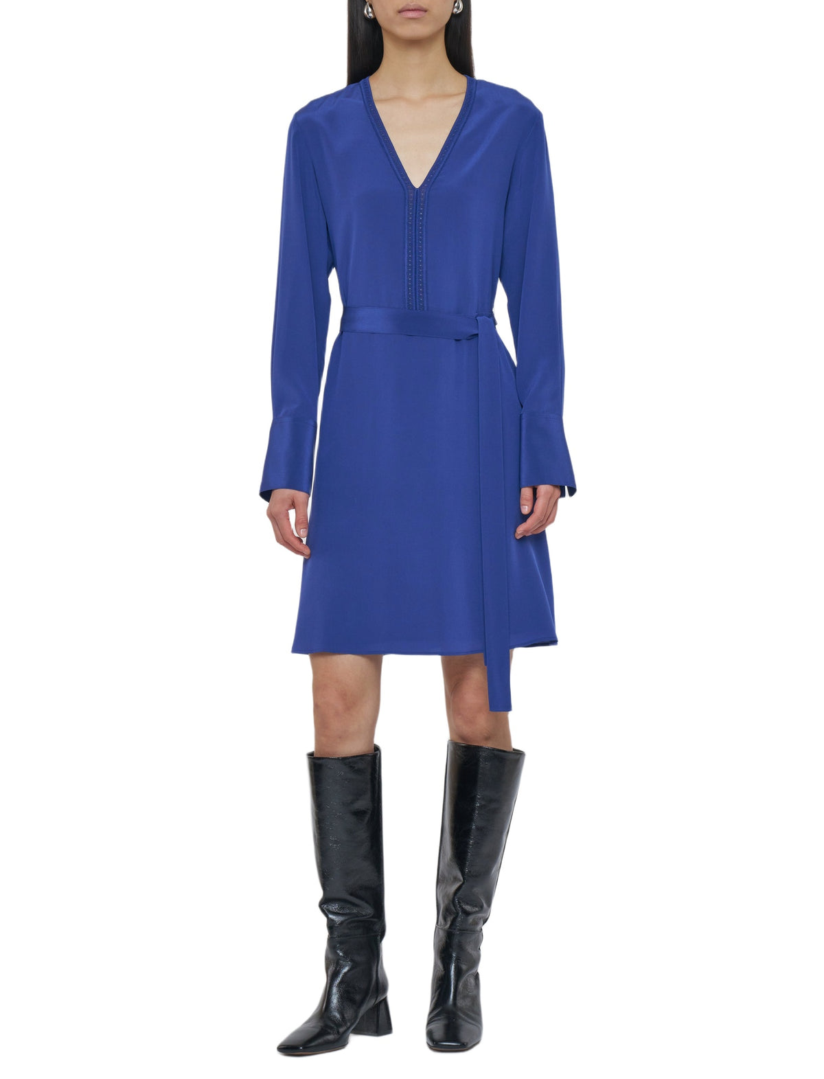 Robe courte Siam en soie - Cobalt
