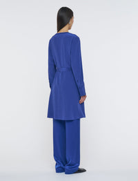 Robe courte Siam en soie - Cobalt