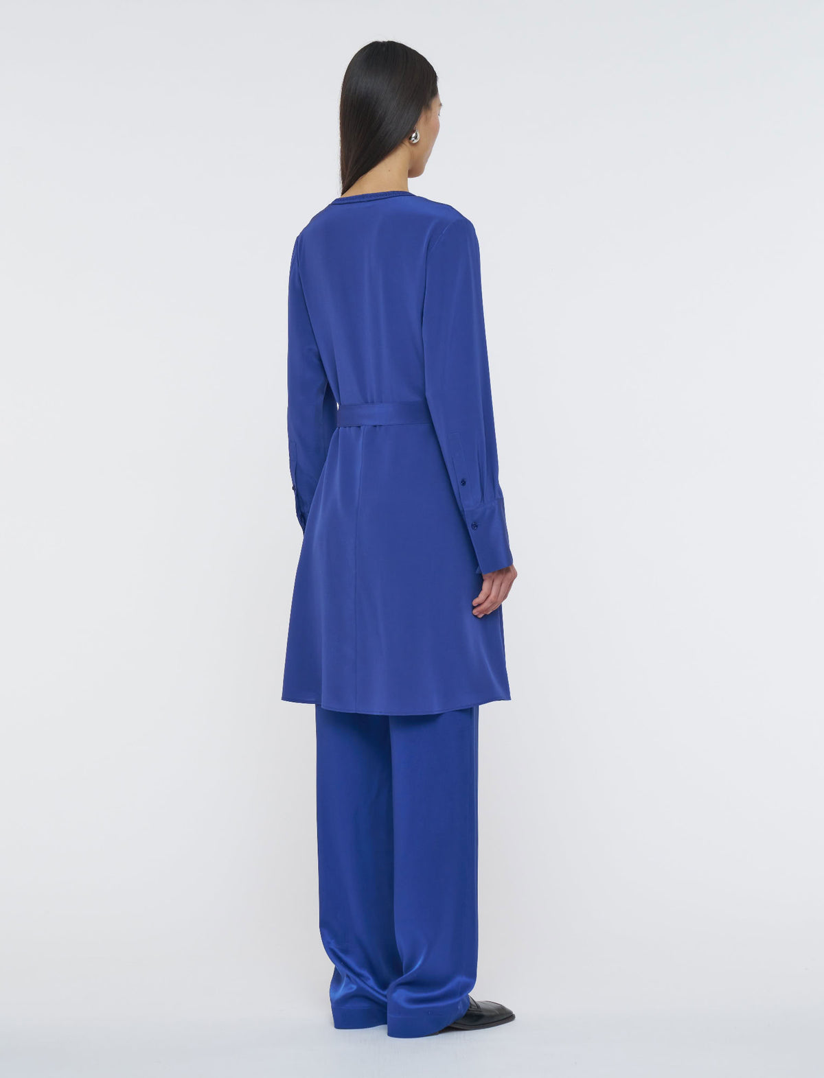 Robe courte Siam en soie - Cobalt