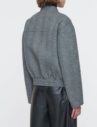 Gustave wool bomber jacket - Ivory & Smoke