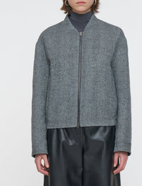Gustave wool bomber jacket - Ivory & Smoke