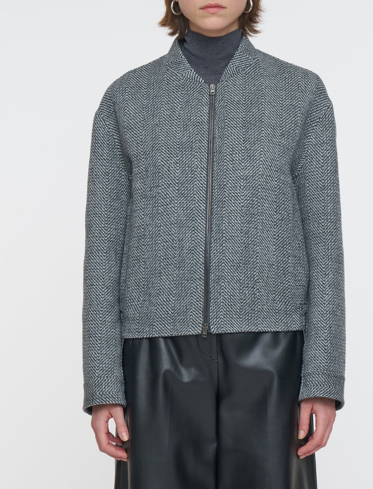 Gustave wool bomber jacket - Ivory & Smoke