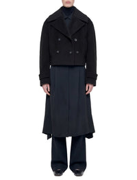 Luc bomber jacket in wool and cashmere - Black