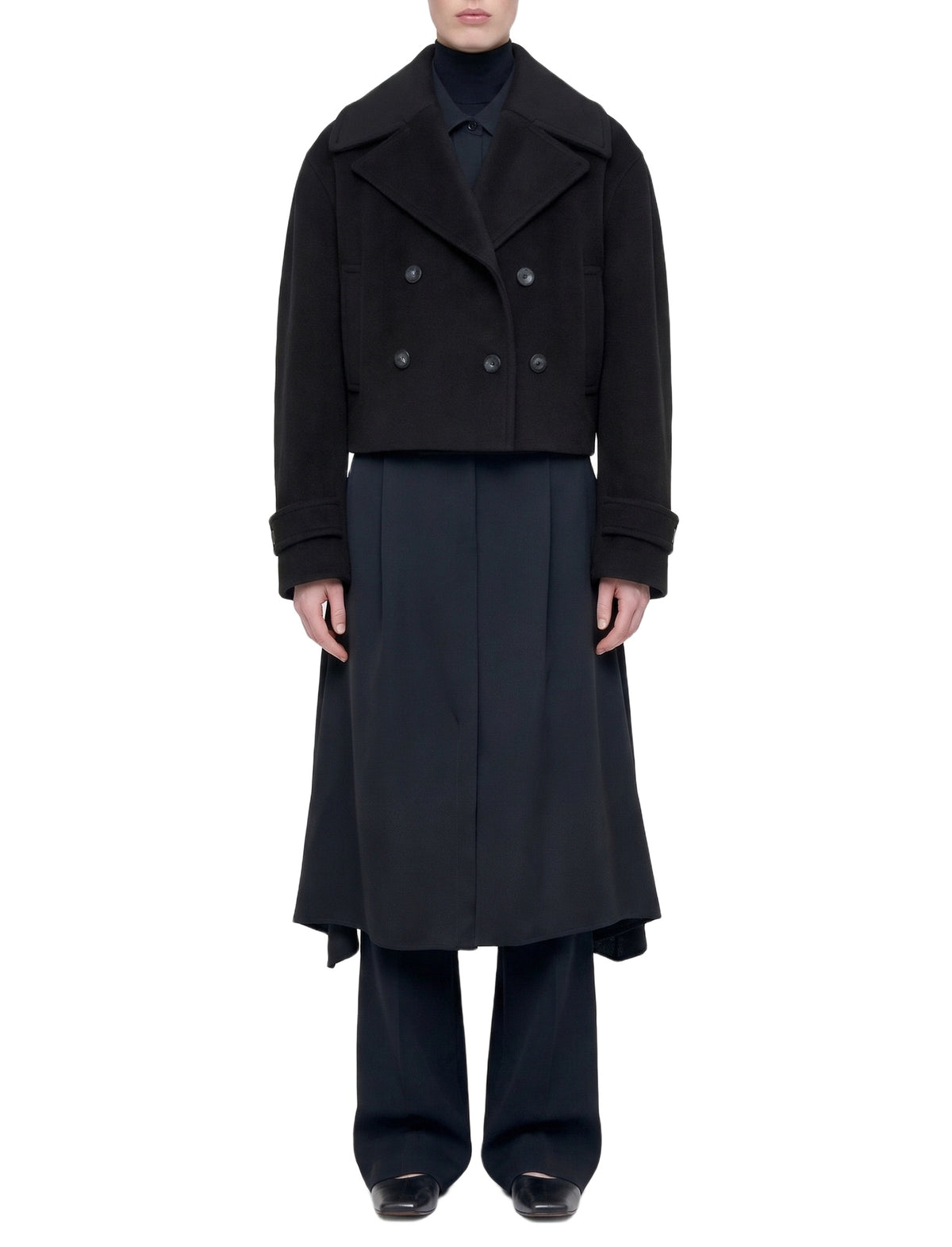 Luc bomber jacket in wool and cashmere - Black