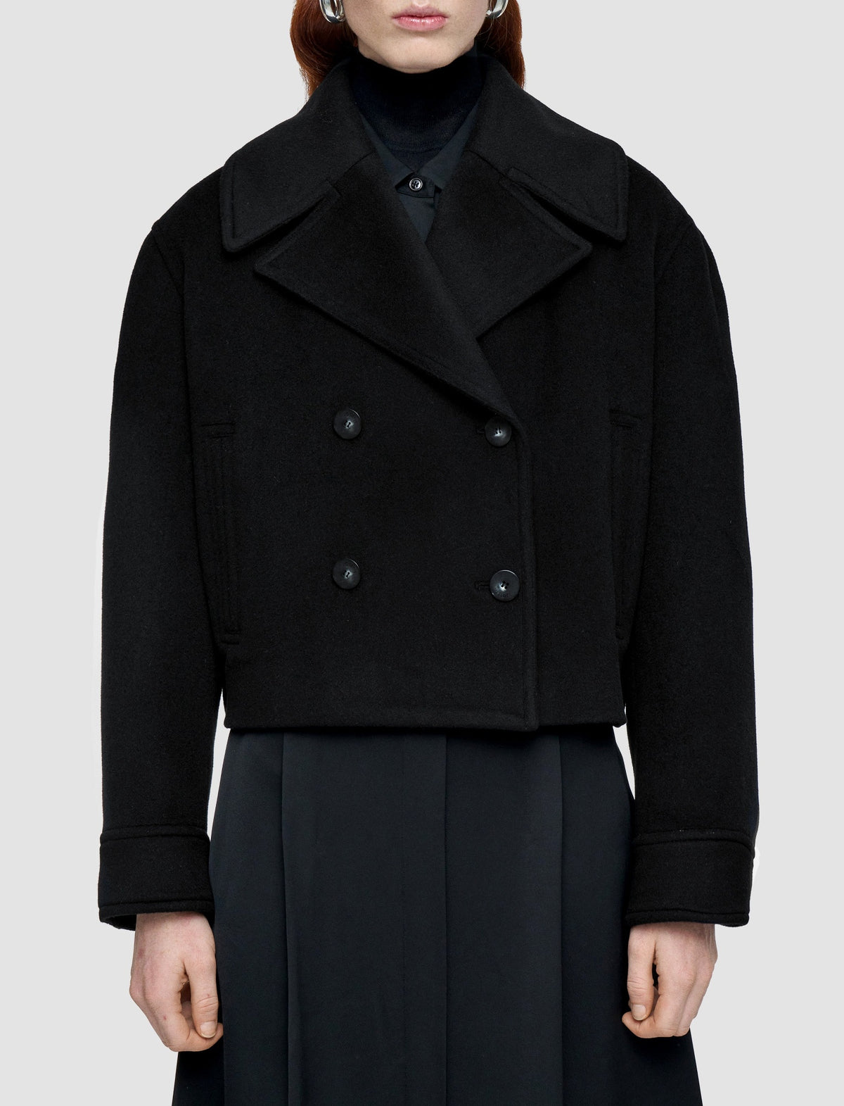 Luc bomber jacket in wool and cashmere - Black