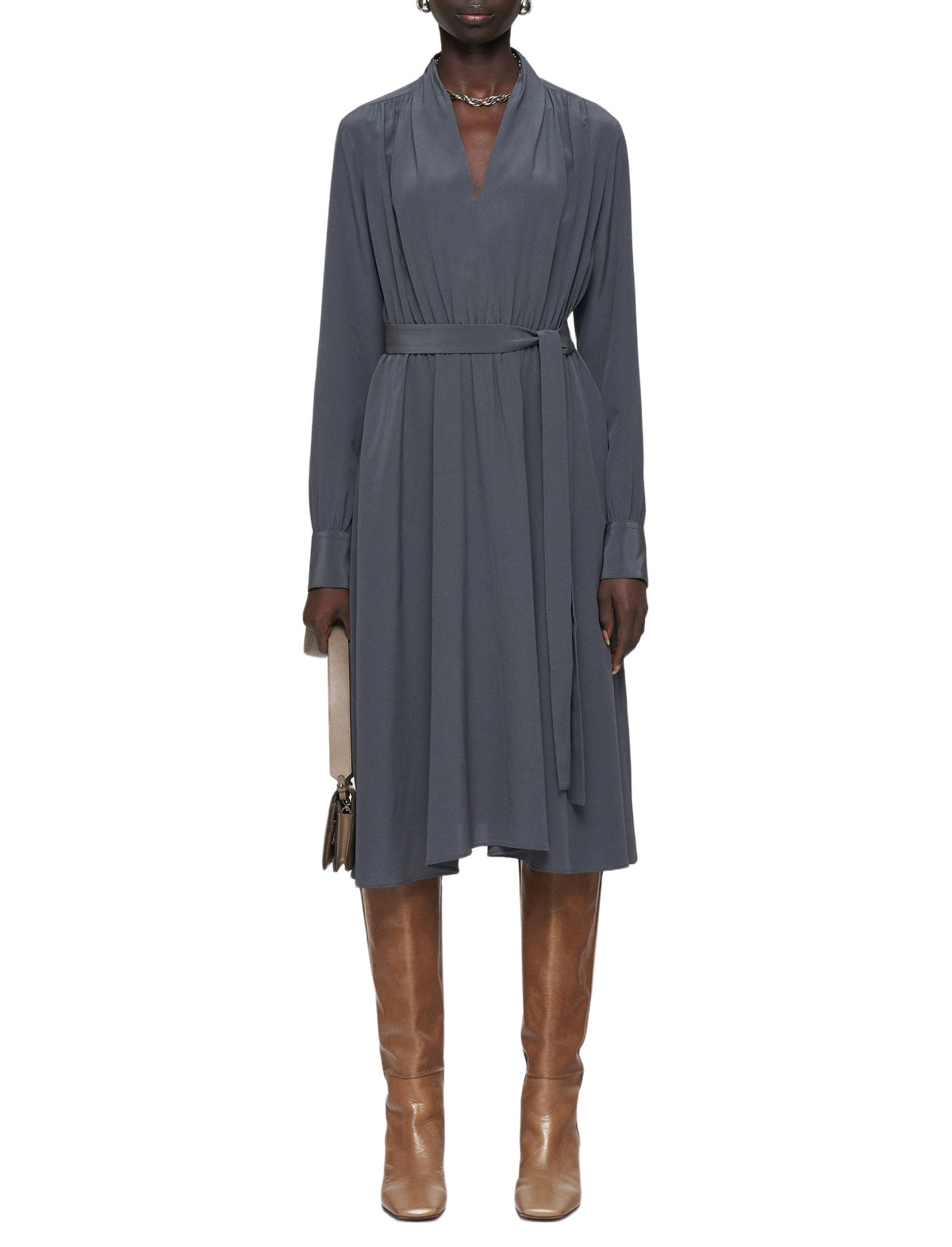 Robe midi Severin en soie - Smoke