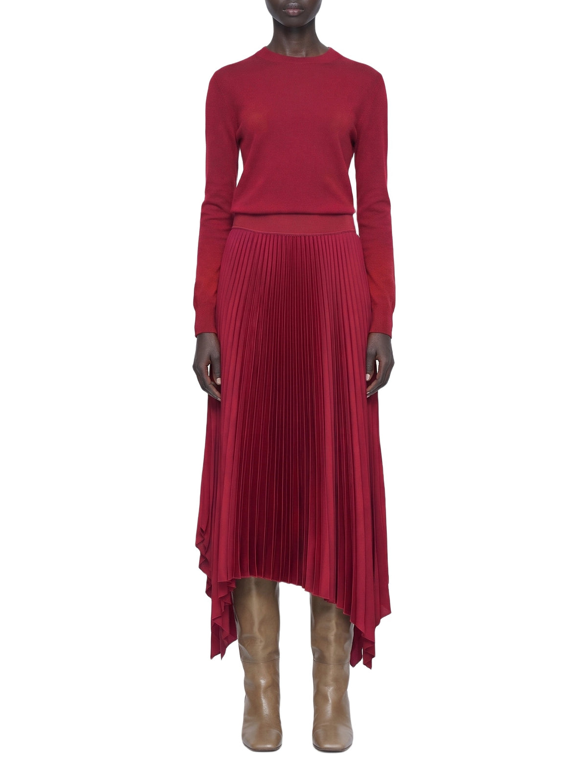 Ade pleated midi dress - Ruby
