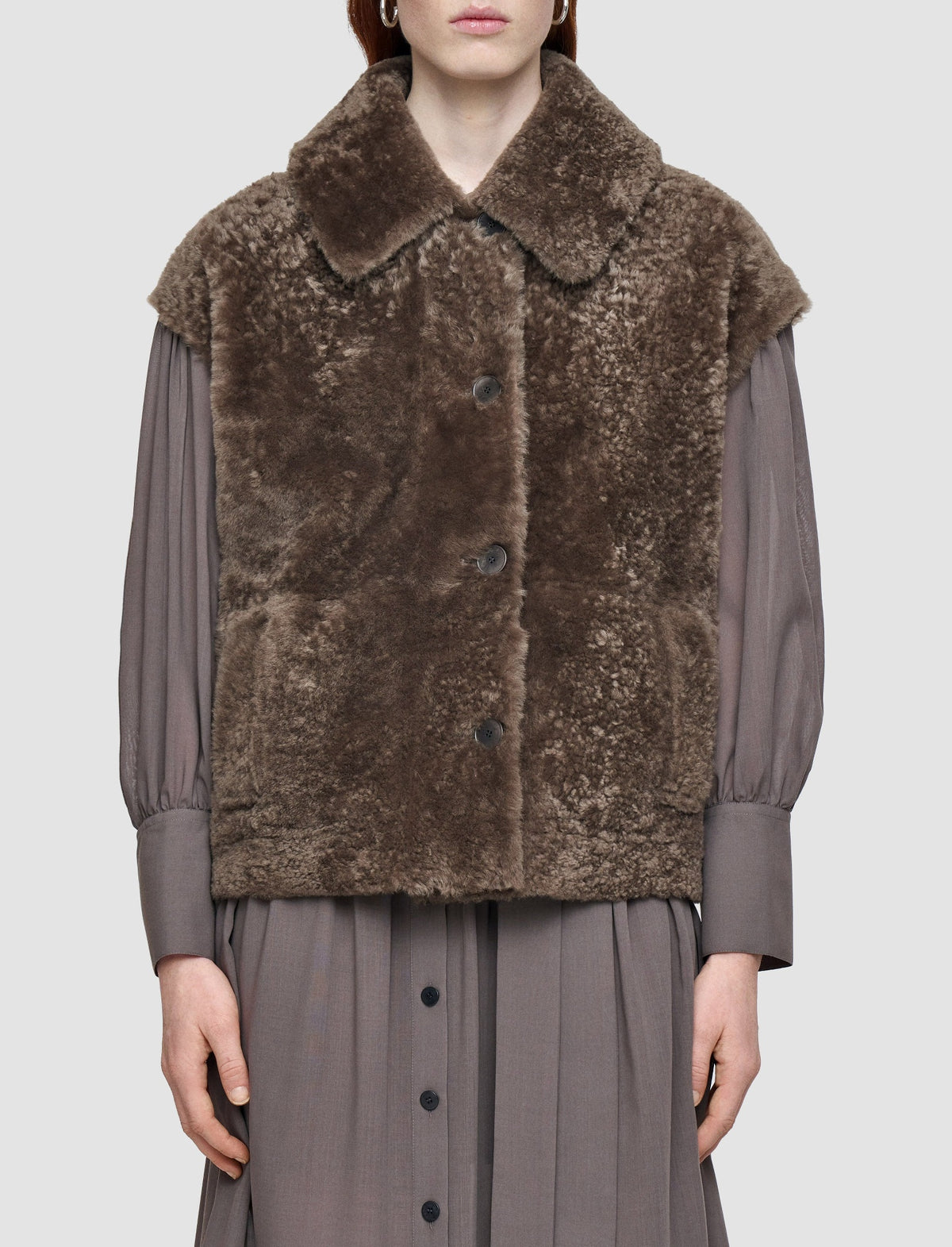 Molin jacket in sheepskin - Mushroom