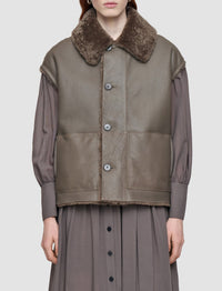 Molin jacket in sheepskin - Mushroom