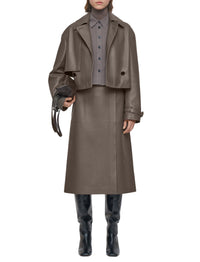 Blaise leather coat - Mushroom