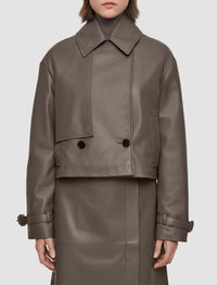Manteau Blaise en cuir - Mushroom