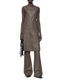 Robe courte Heidi en cuir - Mushroom