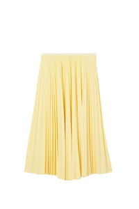 Jupe longue plissée à taille élastiquée - Jaune