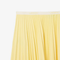 Jupe longue plissée à taille élastiquée - Jaune